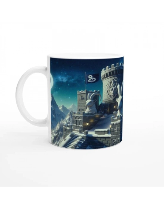 Oğlak Burcu Baskılı Kahve Kupası - Burçlar Krallığı Şatosu Vs3