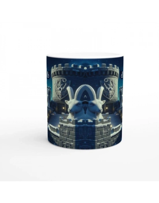 Oğlak Burcu Baskılı Kahve Kupası - Burçlar Krallığı Şatosu Vs3