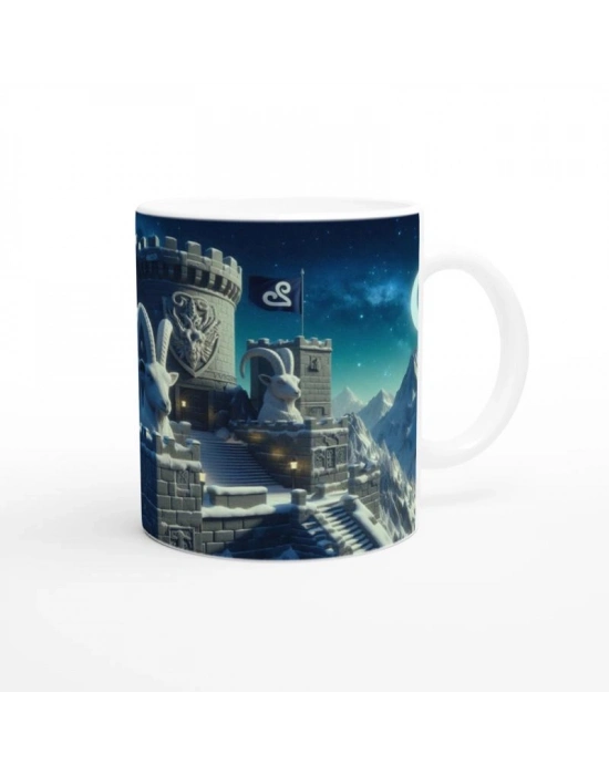 Oğlak Burcu Baskılı Kahve Kupası - Burçlar Krallığı Şatosu Vs3