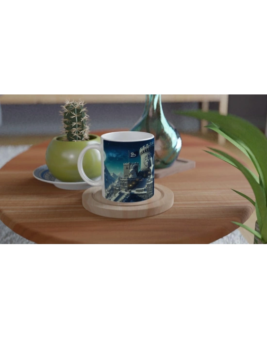 Oğlak Burcu Baskılı Kahve Kupası - Burçlar Krallığı Şatosu Vs3