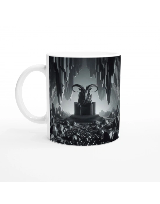 Oğlak Burcu Baskılı Kahve Kupası - Büyülü Kristal Mağarası Temalı Vs3