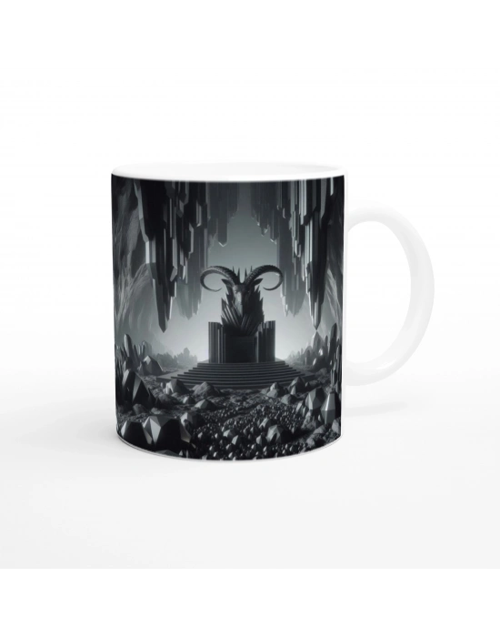 Oğlak Burcu Baskılı Kahve Kupası - Büyülü Kristal Mağarası Temalı Vs3