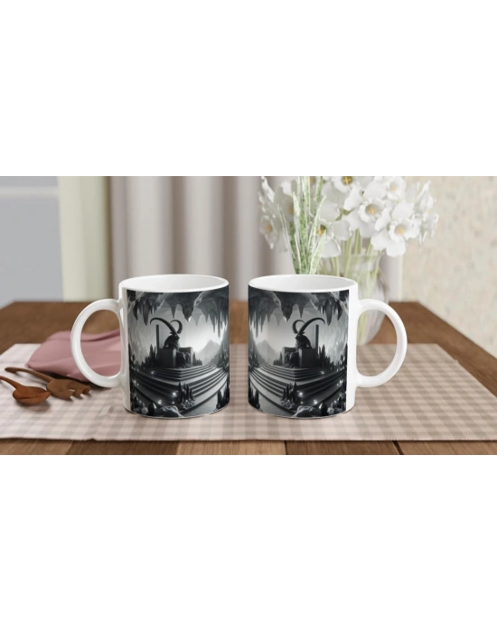 Oğlak Burcu Baskılı Kahve Kupası - Büyülü Kristal Mağarası Temalı Vs4