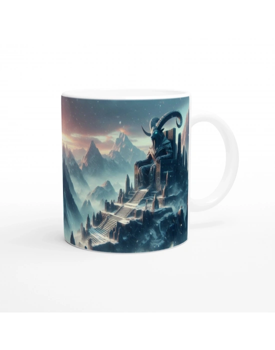 Oğlak Burcu Baskılı Kahve Kupası - Elementsel Doğa Krallığı Temalı Vs1