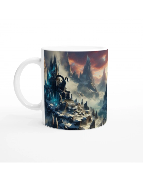 Oğlak Burcu Baskılı Kahve Kupası - Elementsel Doğa Krallığı Temalı Vs2