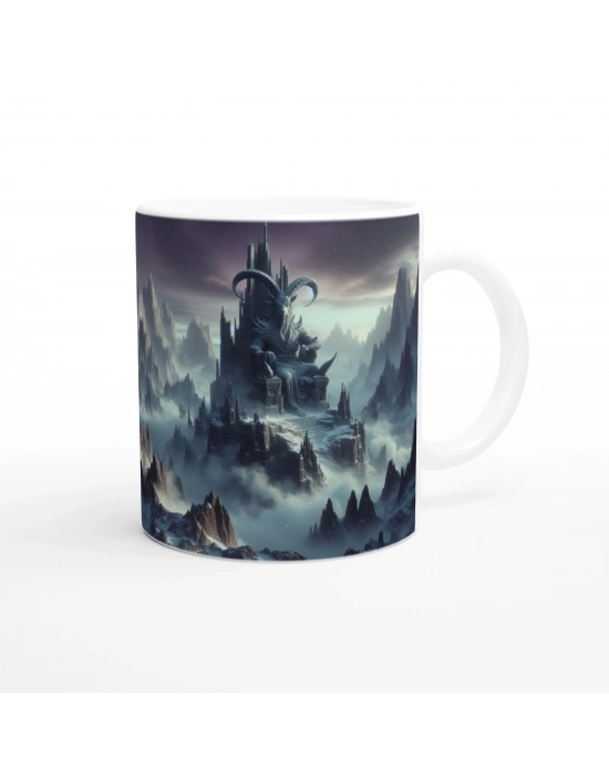 Oğlak Burcu Baskılı Kahve Kupası - Elementsel Doğa Krallığı Temalı Vs4