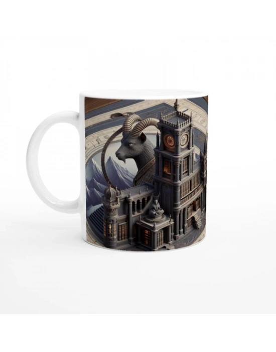 Oğlak Burcu Baskılı Kahve Kupası - Zodyak Kütüpanesi Vs4