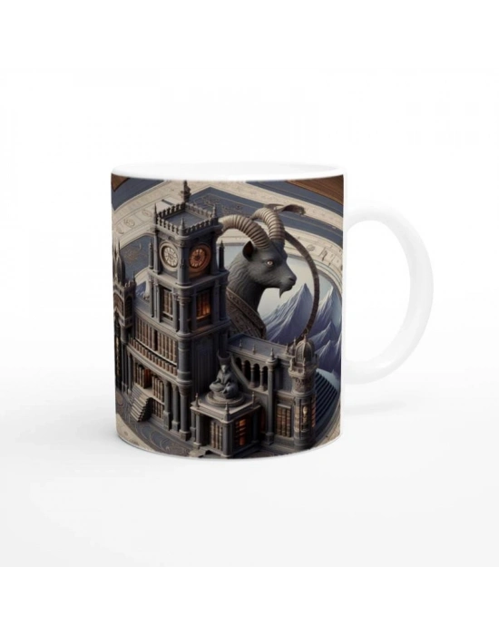 Oğlak Burcu Baskılı Kahve Kupası - Zodyak Kütüpanesi Vs4