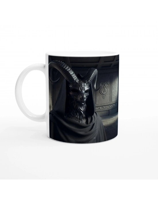 Oğlak Burcu Baskılı Kahve Kupası - Zodyak Maskeli Balo Vs3