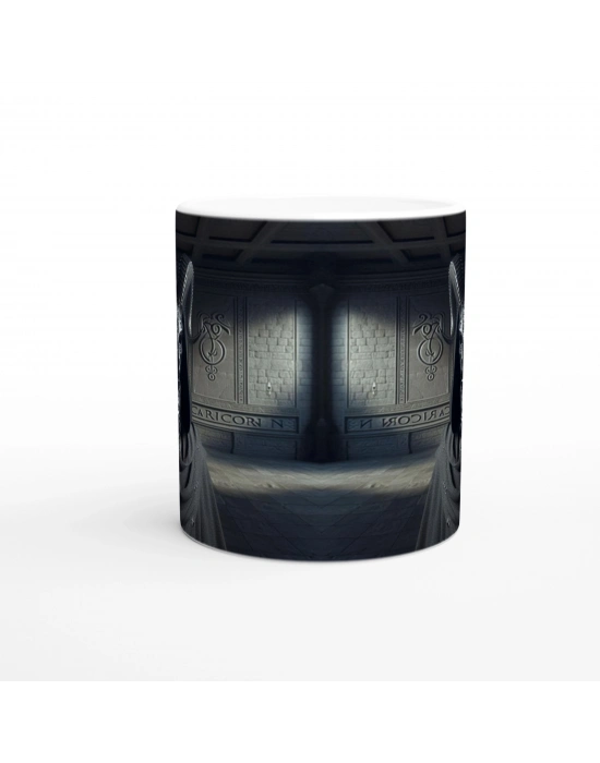 Oğlak Burcu Baskılı Kahve Kupası - Zodyak Maskeli Balo Vs3