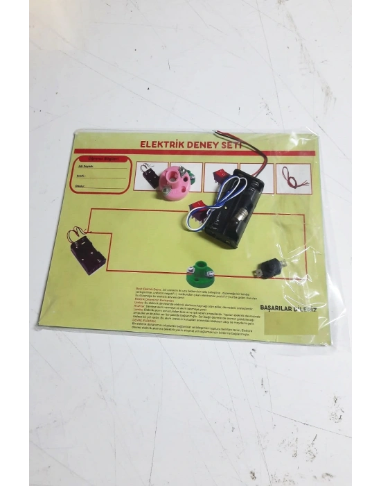 Okul Deney Seti - Elektrik Seti Ampul - Pil Yatağı - Duy -düğme Seti