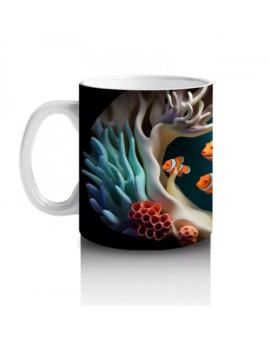 Okyanus Derinliğinde Neşeli Palyaço Balıkları – Baskılı Kupa