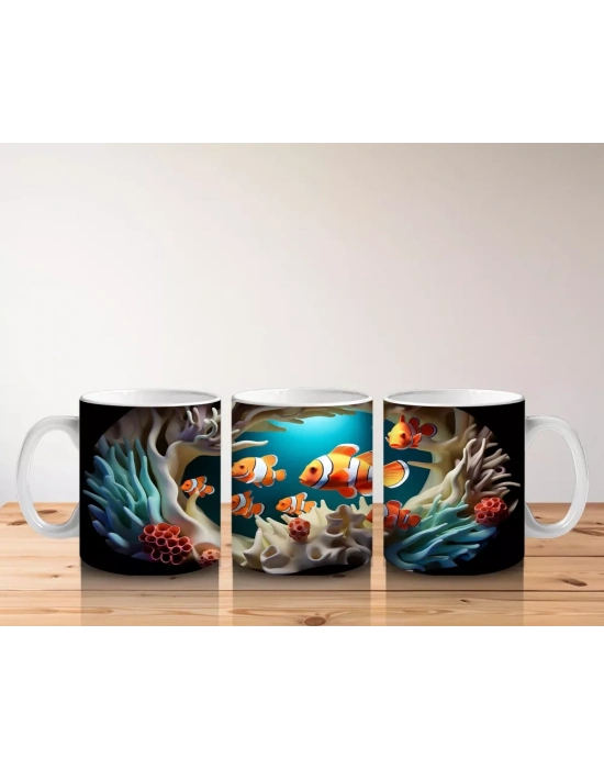 Okyanus Derinliğinde Neşeli Palyaço Balıkları – Baskılı Kupa