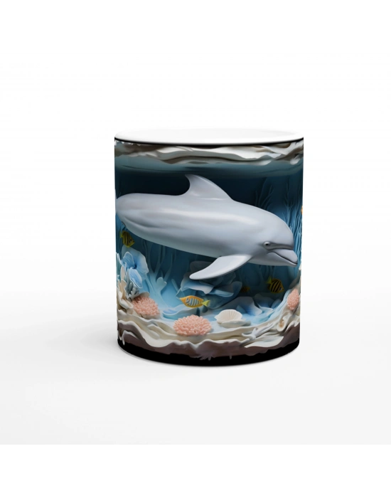 Okyanusun Derinliklerinde Yunus ve Mercanlar Kupa Bardak