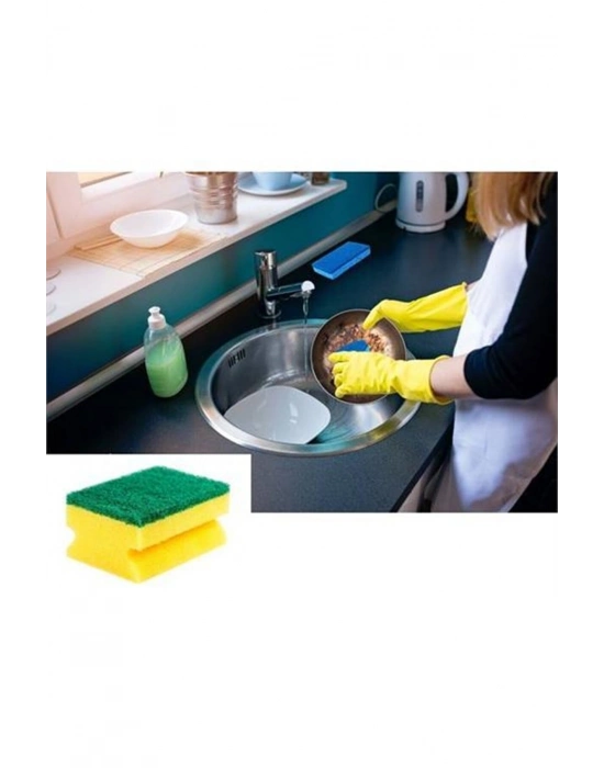 Oluklu Bulaşık Süngeri Ekonomik Paket 10 Adet Eskta Güçlü Kolay Temizlik
