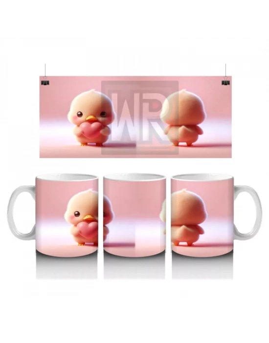Ön ve Arka Yüzüyle Sevimli Bebek Figürleri – Baskılı Kahve Kupası