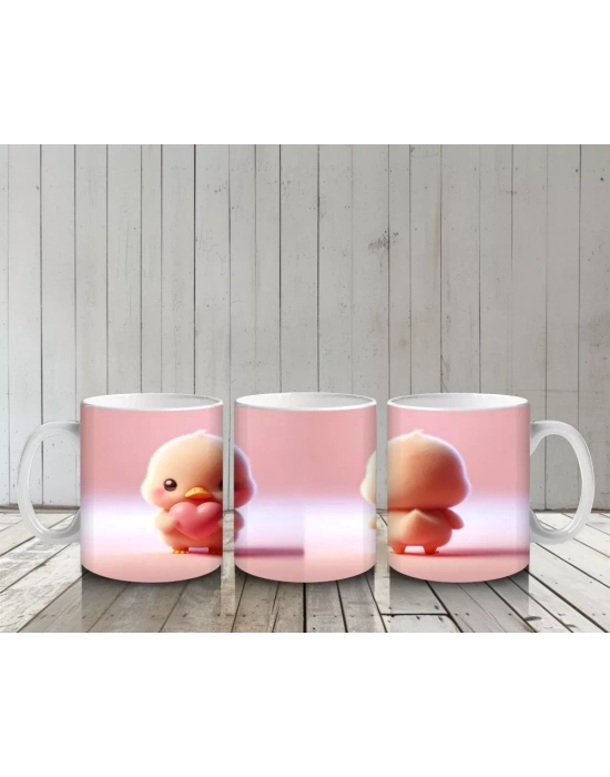 Ön ve Arka Yüzüyle Sevimli Bebek Figürleri – Baskılı Kahve Kupası