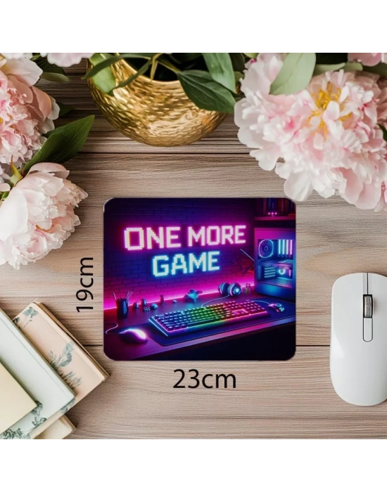 One More Game Yazılı RGB Gamer Mousepad - 19x23 cm 2 mm Dikdörtgen İthal Baskılı Mouse Pad