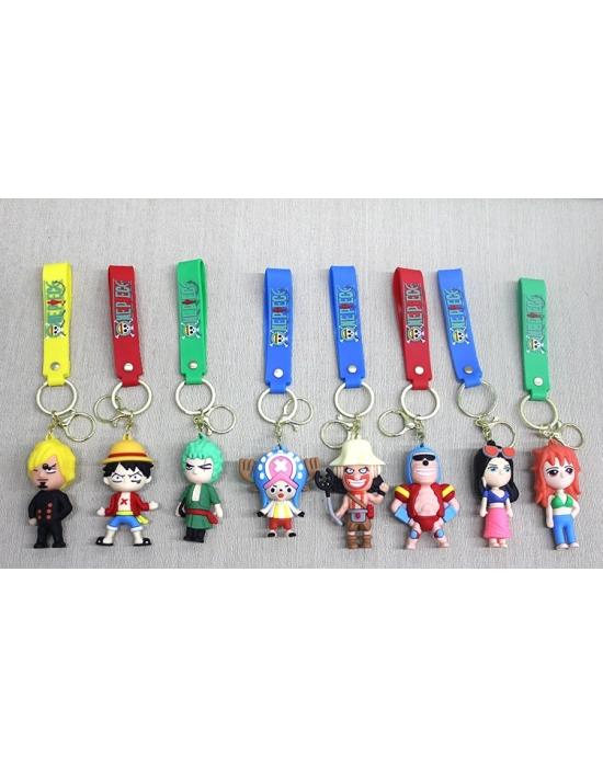 One Piece Karışık Karakterler Silikon Anahtarlık