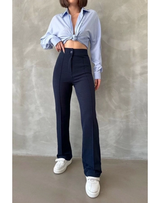 Önü cumalı ithal krep pantolon