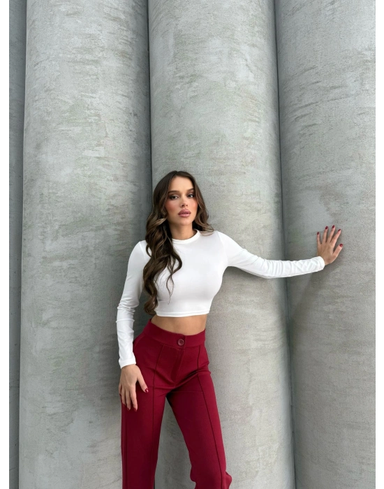 Önü cumalı ithal krep pantolon