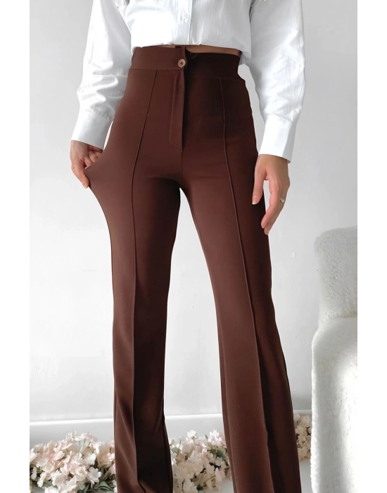 Önü cumalı ithal krep pantolon