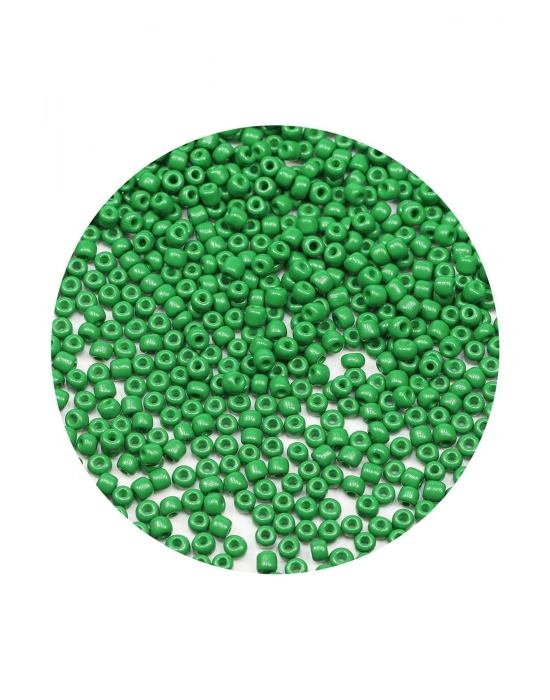 Opak Yeşil Renk 4 mm Yaklaşık 660 adet / 60 gram Cam Boncuk Oya Yazma Bileklik ve Kolye