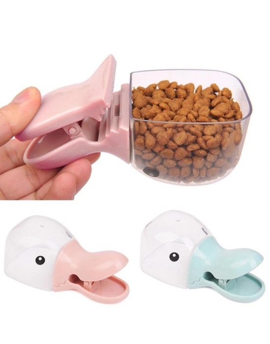 ®  Ördek Tasarımlı Mandallı Tazelik Koruyan Ölçekli Kuru Mama Kaşığı Mama Ölçeği