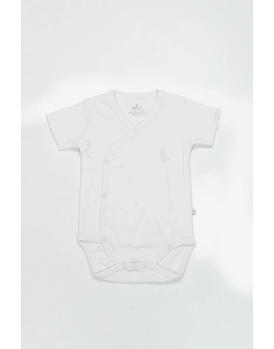 Organik Natural Basic Style Kruvaze Yarım Kol Body BS17101 Beyaz