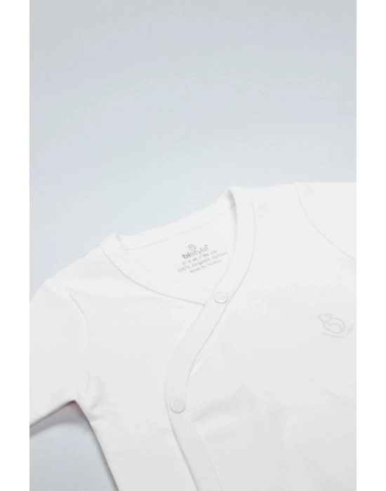 Organik Natural Basic Style Kruvaze Yarım Kol Body BS17101 Beyaz