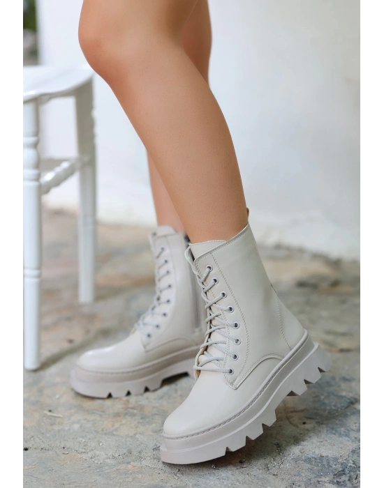 Orge Bej Cilt Bağcıklı Bot