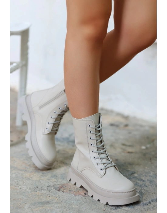 Orge Bej Cilt Bağcıklı Bot