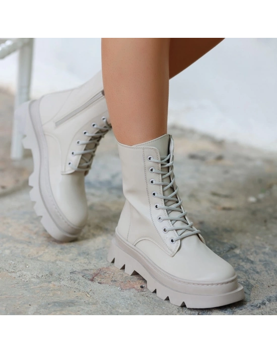 Orge Bej Cilt Bağcıklı Bot