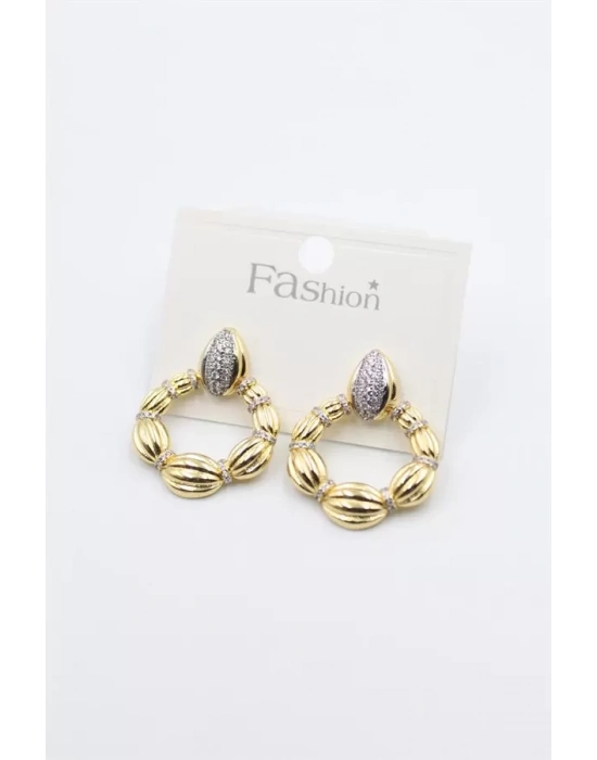 Örgü Halka Küpe - Altın