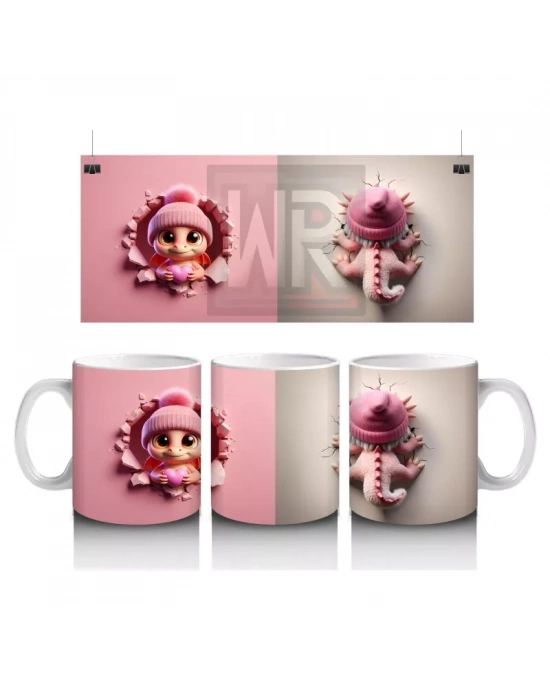 Örgü Şapkalı Sevimli Ayıcık – Baskılı Kahve Kupası