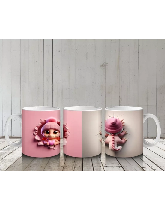 Örgü Şapkalı Sevimli Ayıcık – Baskılı Kahve Kupası