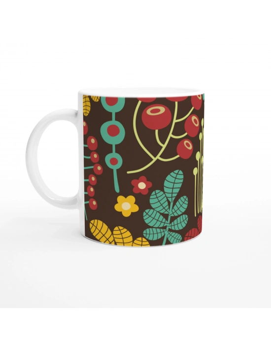 Orman Çizgili Kuş Kupa Bardak