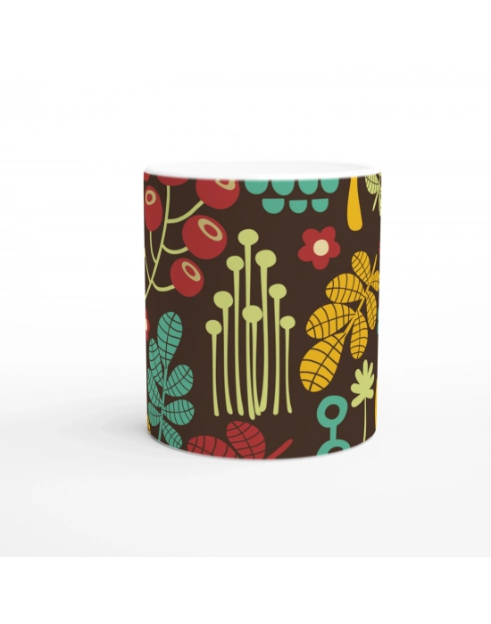 Orman Çizgili Kuş Kupa Bardak