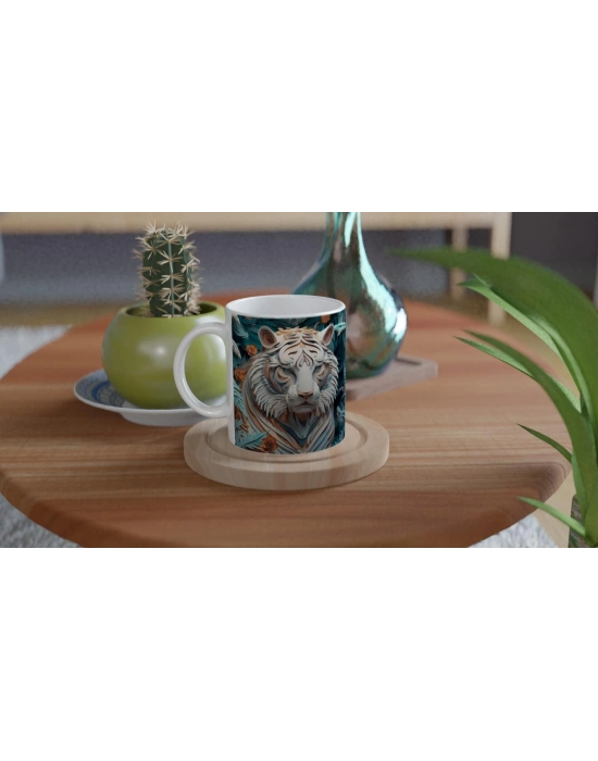 Ormanın Derinliklerinden Bakan Kaplan Temalı Baskılı Kupa Bardak