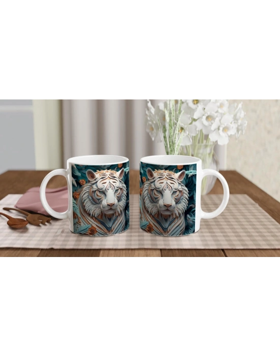 Ormanın Derinliklerinden Bakan Kaplan Temalı Baskılı Kupa Bardak