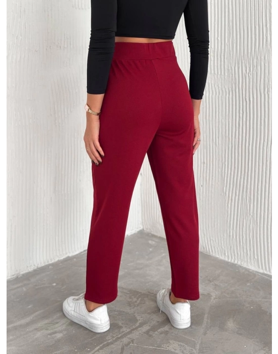 örme krep pantolon çift düğmeli