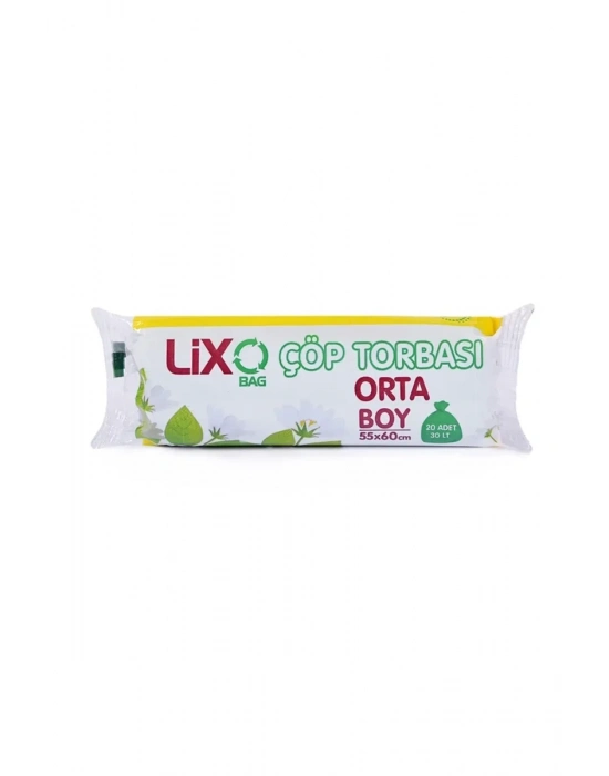 Orta Boy Çöp Torbası 55 x 60 cm 20 Li Rulo x 1 Paket = 20 Adet (Mavi)