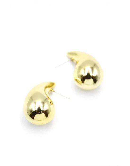 Orta Boy Damla Küpe - Altın