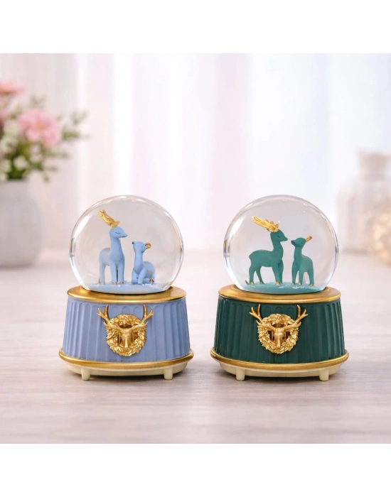 Orta Boy Geyik Figürlü Kar Küresi