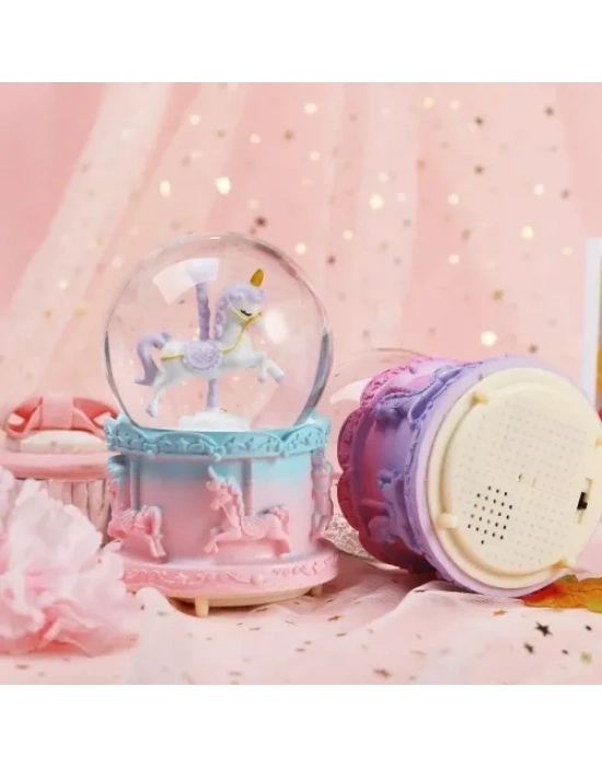 Orta Boy Işıklı Unicorn Kar Küresi