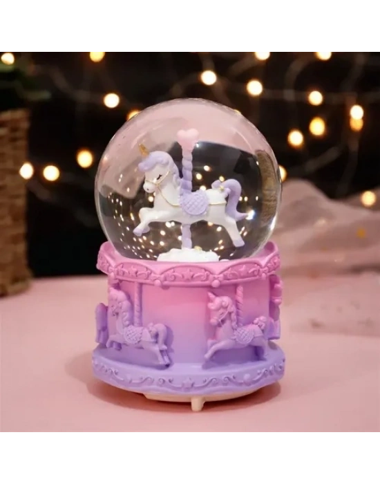 Orta Boy Işıklı Unicorn Kar Küresi