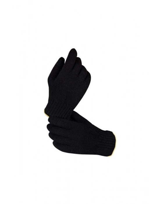 Orta Kalın Siyah Sıcak Tutan Yün Kışlık Kadın Erkek Eldiven Unisex 1 Çift