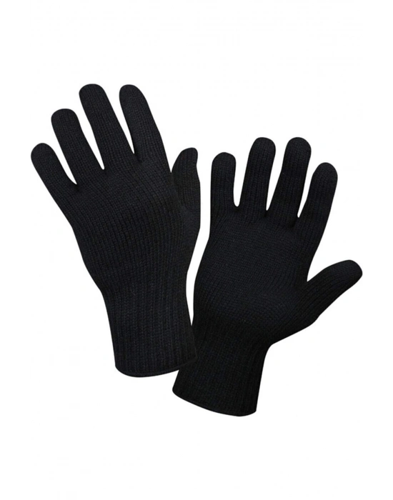 Orta Kalın Siyah Sıcak Tutan Yün Kışlık Kadın Erkek Eldiven Unisex 1 Çift