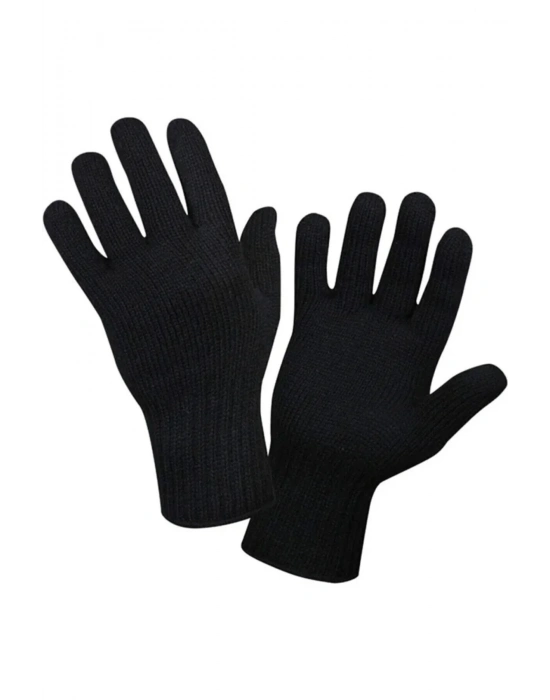 Orta Kalın Siyah Sıcak Tutan Yün Kışlık Kadın Erkek Eldiven Unisex 1 Çift