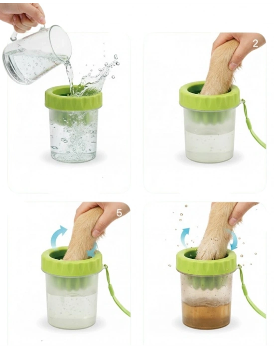 ® Orta ve Büyük Irk Köpekler İçin Pati Yıkama Kabı Pratik Hijyen Çözümü